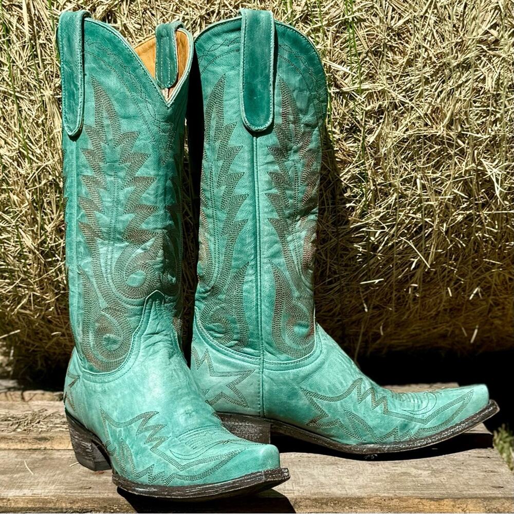 OLD GRINGO TURQUOISE Nevada Boots Size 7 NWOB